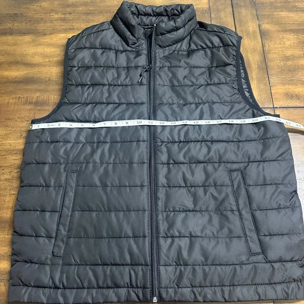 Aeropostale Remixed Down Puffer Vest Mens‎ Large Black Recycled Fill Full Zip